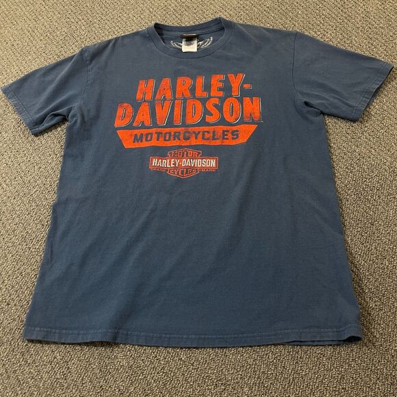Harley Davidson T Shirt Mens Large Black Graphic Lakeland Florida Short Sleeve - Picture 1 of 12